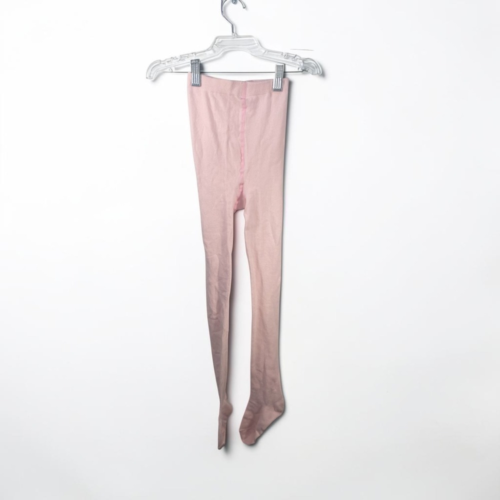 Girls Pink Footed Dance Tights Size L 12-16 Soft Knit Ballet School Hosiery